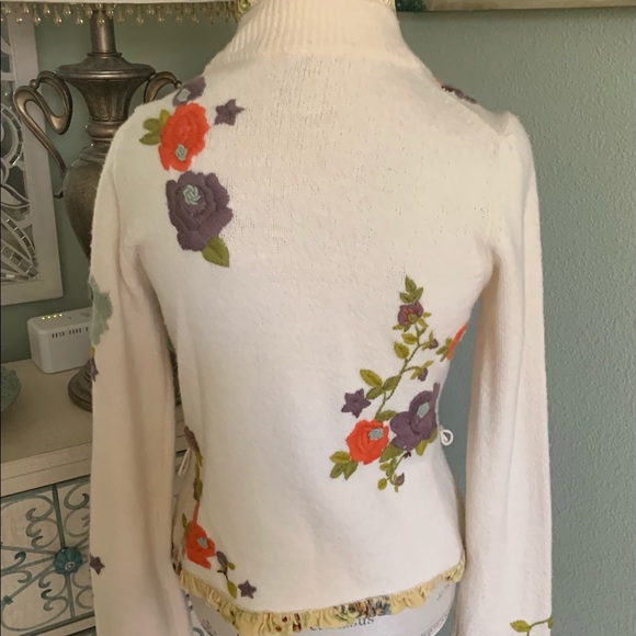 💖ANTHROPOLOGIE RARE MOTH HOLLY & IVY CARDIGAN GORGEOUS EMBROIDERY - Picture 2 of 7